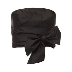 Tibi Black Bustier Crop Top with Tie Back